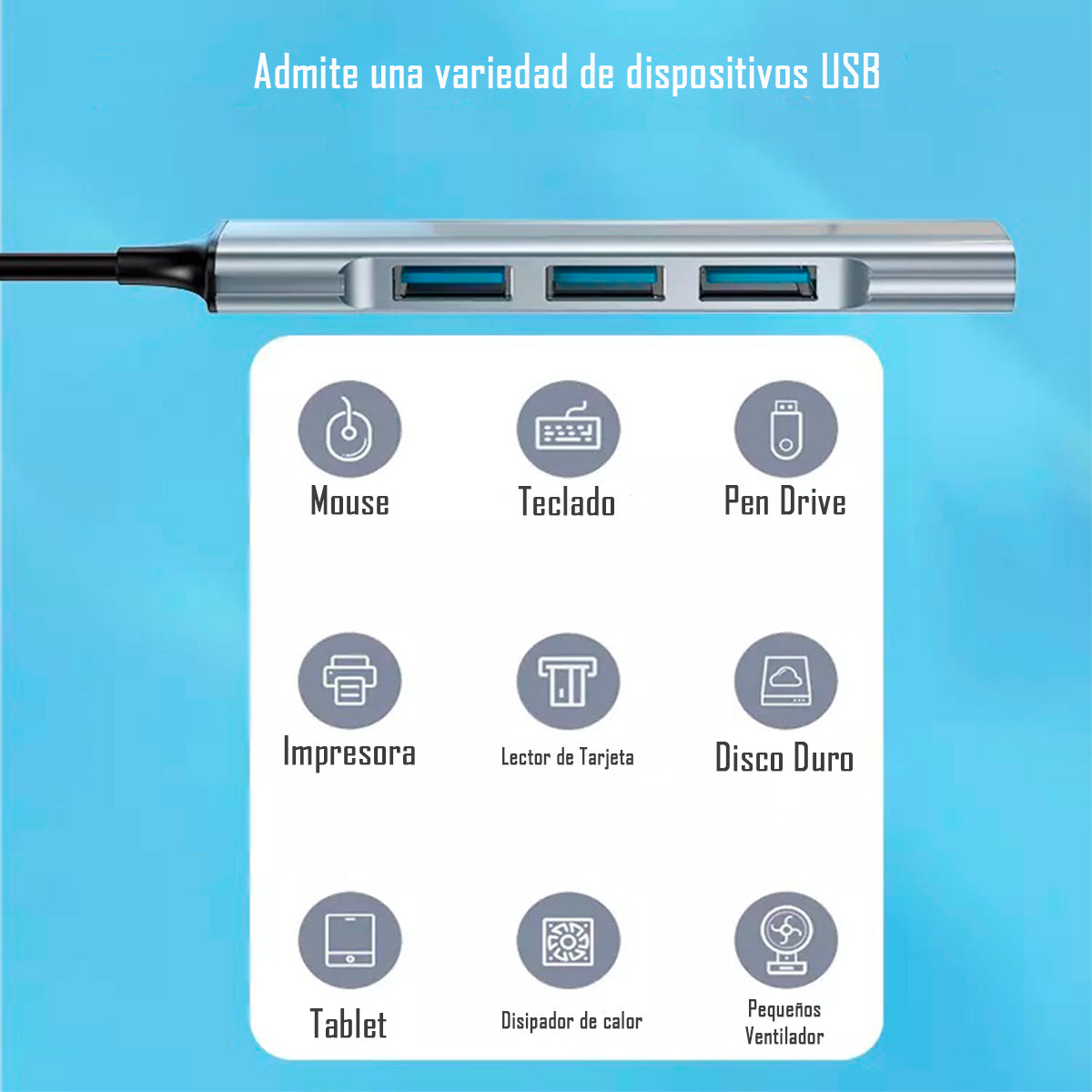 Adaptador Hub Yesido Hb18 4 En 1 De Usb A Usb